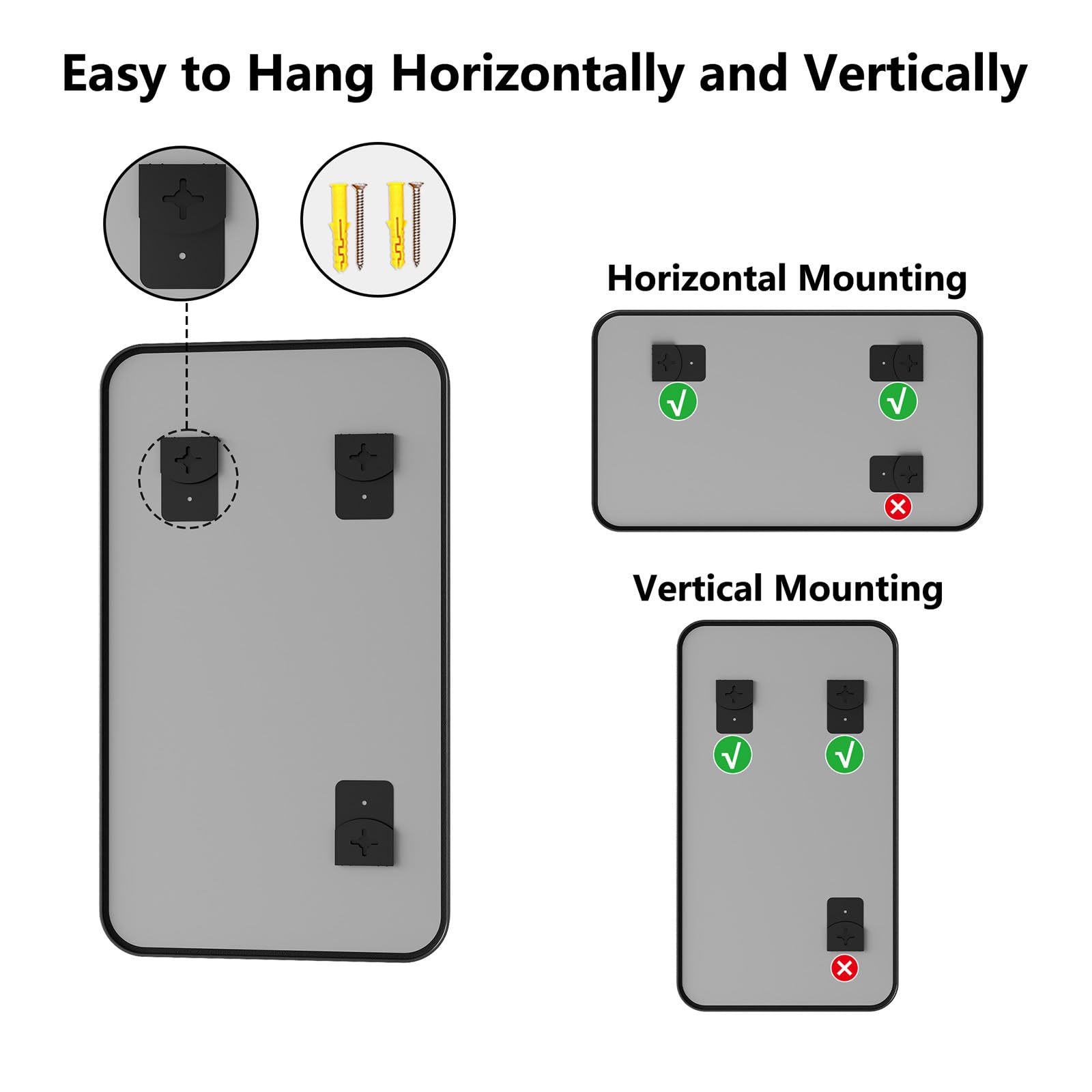 Thryvalis Metal Framed Bathroom Mirror