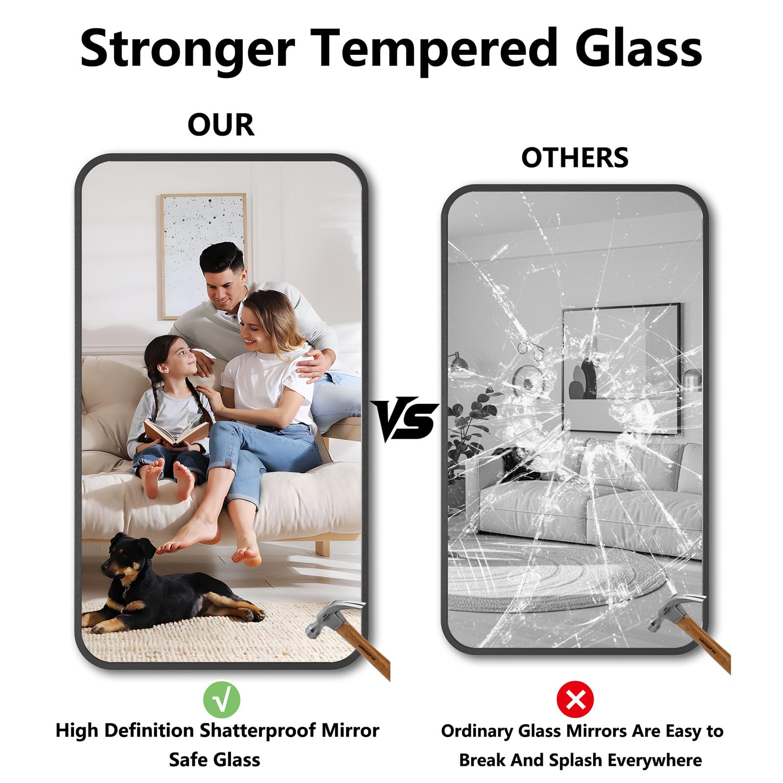 Thryvalis Metal Framed Bathroom Mirror