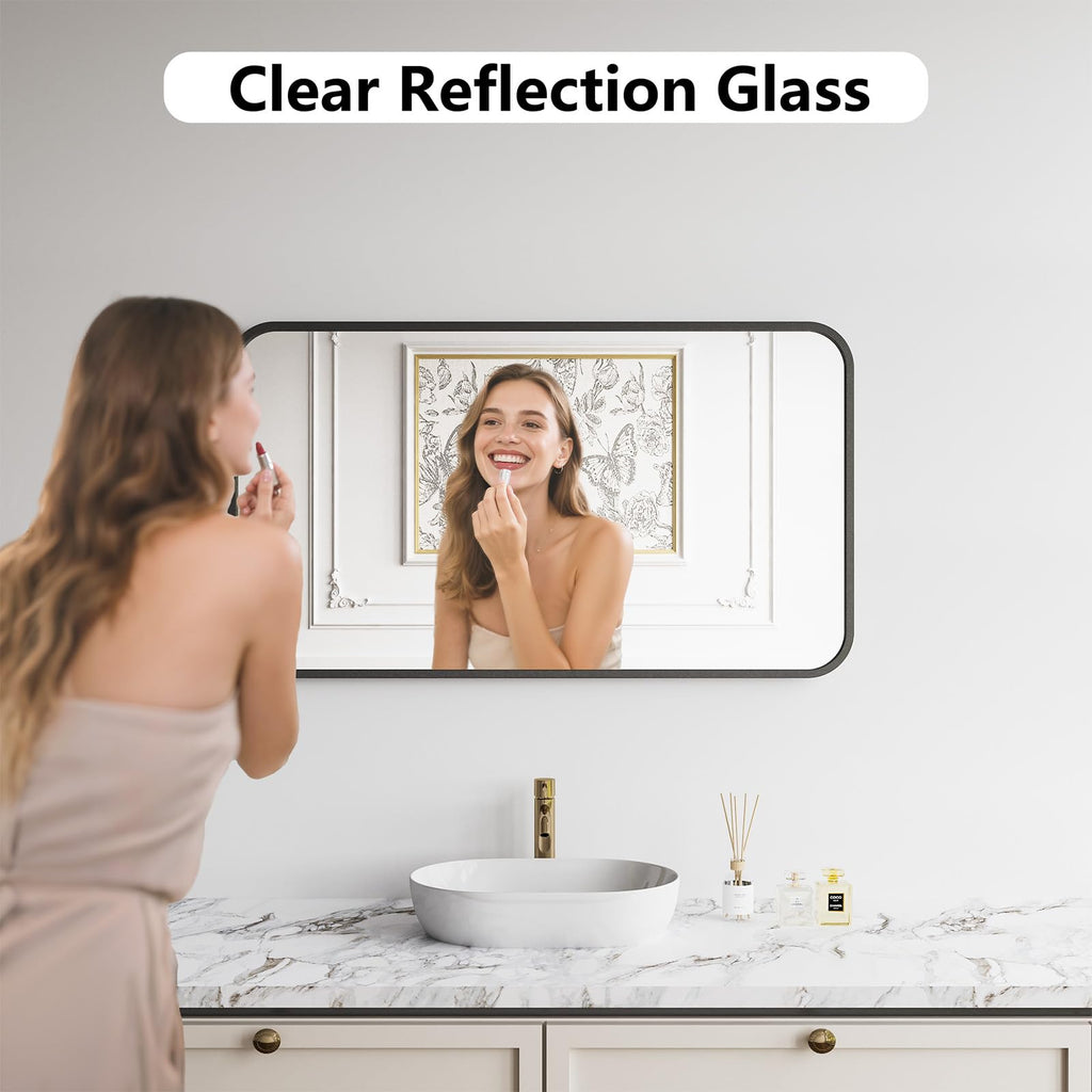 Thryvalis Metal Framed Bathroom Mirror